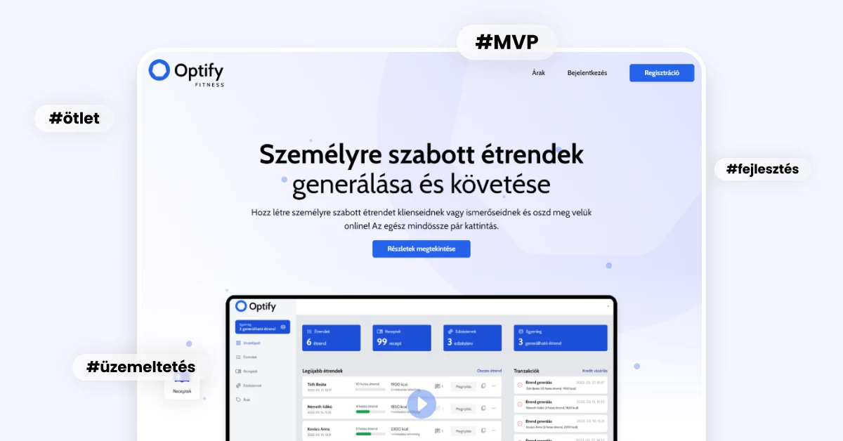 Egyedi webalkalmazás (SaaS) fejlesztése - Optify Fitness esettanulmány